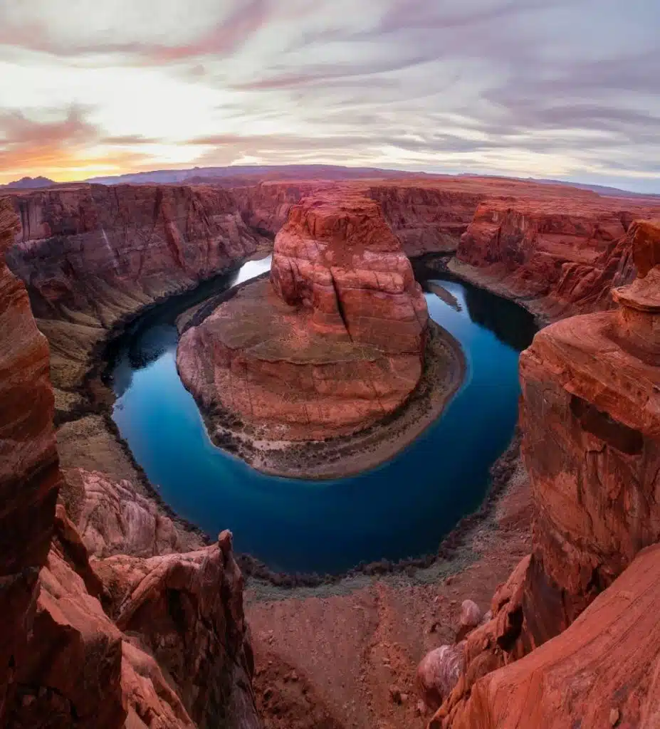 Landscape view of horseshoe bend