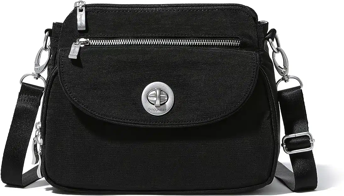 Baggallini Womens Calais Crossbody Bag, Black