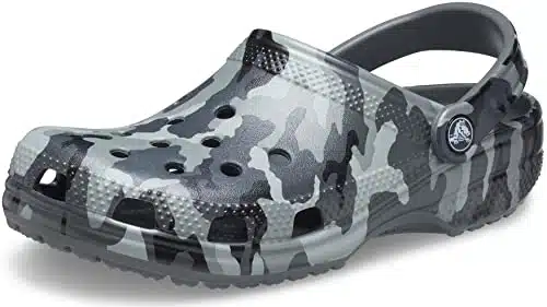 Crocs Unisex Adult Classic Camo Clogs, Slate Grey Camo, enomen