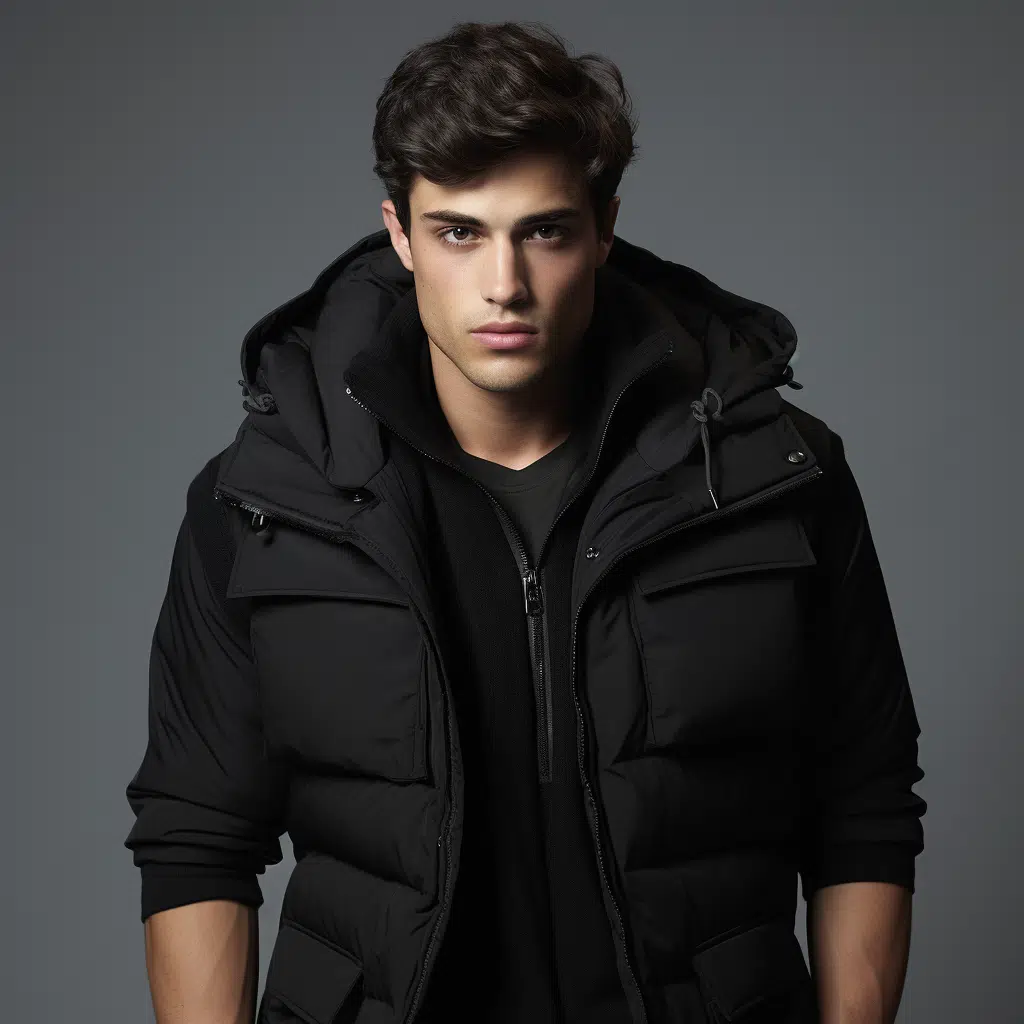 black puffer vest