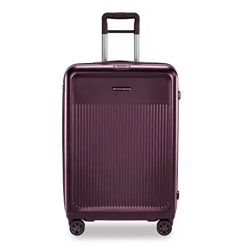 Briggs & Riley Sympatico Hardside Medium Spinner Luggage, Plum, Inch Checked