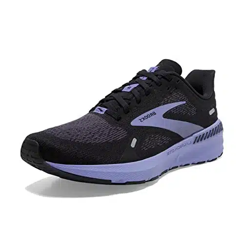 Brooks Launch GTS Sneakers for Women Offers Lightweight Cushioning, Synthetic Outsole, and Round Toe BlackEbonyPurple B   Medium