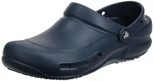 Crocs Unisex Adult Men's and Women's Bistro Clog  Slip Resistant Work Shoes , Navy, omen en US