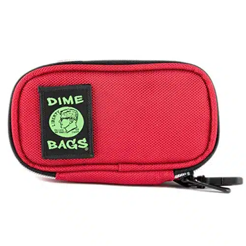 DIME BAGS Pod Padded Travel Case with Key Chain Clip  Protective Water Resistant Pouch with Padded Interior (Inch, Crimson)