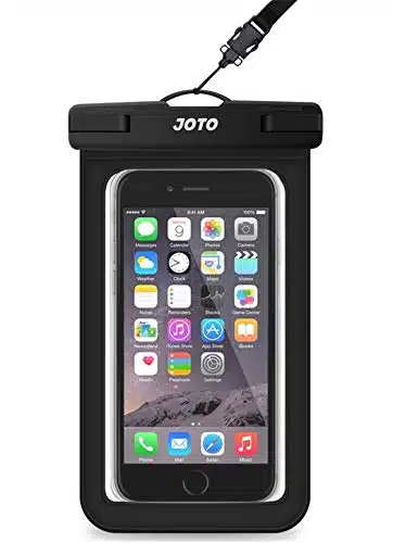 JOTO Waterproof Pouch Cellphone Dry Bag Case for iPhone Pro Max Xs Max XR X S Plus SE, Galaxy SUltra S+ SPlus Se SPlus SNote + , Pixel XL up to  Black