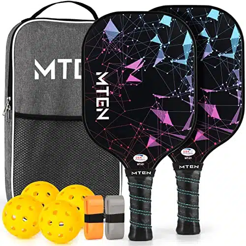 Pickleball Paddles Set of , USAPA Approved Fiberglass Surface Pickleball Set with Pickleball Rackets,Pickleball Balls,Portable Carry Bag,Pickle Ball Paddle Set âfor Men Women