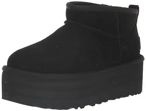 UGG Women's Classic Ultra Mini Platform Fashion Boot, Black,