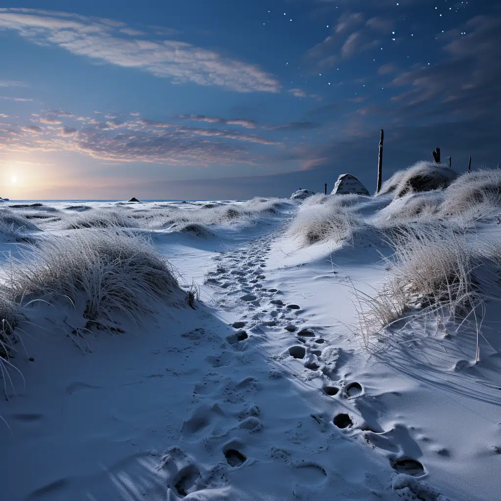 snow on the beach