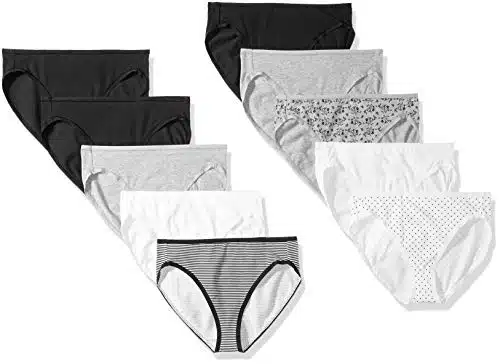 Amazon Essentials Women's Cotton High Leg Brief Underwear (Available in Plus Size), Pack of , Neutral, X Large