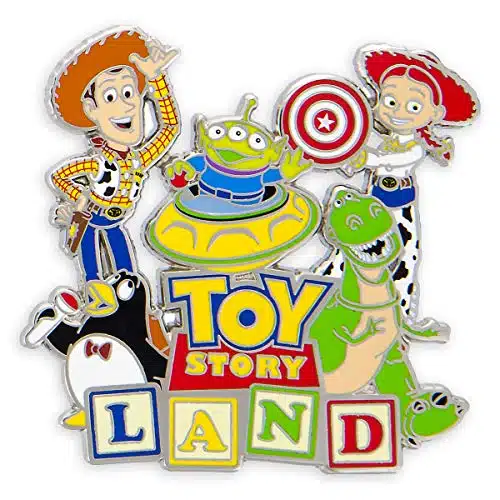 Disney Parks Toy Story Land Logo Pin   Woody Jessie Wheezy Alien Rex