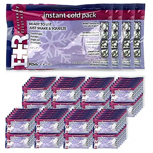 Ever Ready First Aid Disposable Cold Compress Therapy Instant Ice Pack for Injuries x   Pack