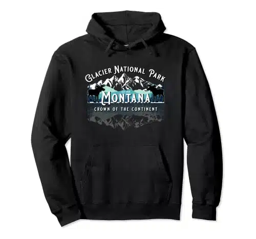 Glacier National Park Montana Hiking Camping Moose Souvenir Pullover Hoodie