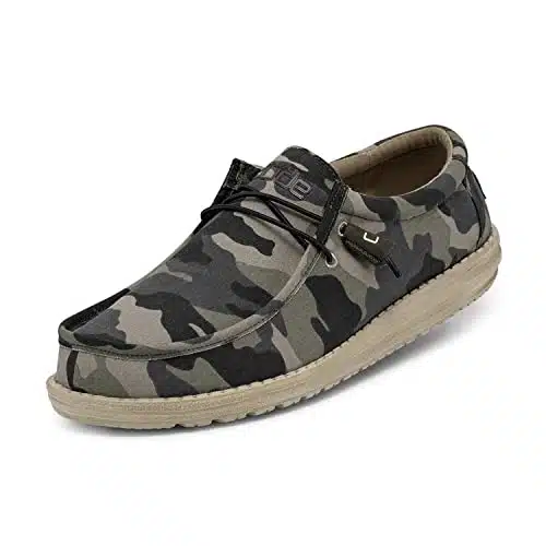 Hey Dude Men's Wally Camo  Menâs Shoes  Men's Lace Up Loafers  Comfortable & Light Weight