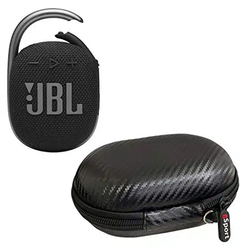 JBL Clip aterproof Portable Bluetooth Speaker Bundle with gSport Carbon Fiber Case (Black)