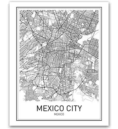 Mexico City Poster Mexico City Map City Map Posters Map Print Mexico Print Mexico Map of Mexico City Wall Art Minimal City Print City Maps Modern Map Art Map Wall Art x