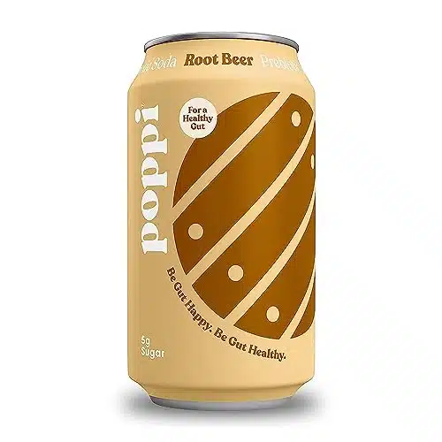 Pack POPPI Sparkling Prebiotic Root Beer Soda wGut Health & Immunity Benefits, Beverages made with Apple Cider Vinegar, Seltzer Water & Cola Flavors, Low Calorie & Low Sugar Drinks, oz