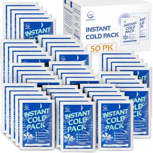 Packs Instant Ice Cold Pack (â x â)   Disposable Instant Ice Packs for Injuries  Cold Compress Ice Pack for Pain Relief, Swelling, First Aid, Toothache, Athletes & Outdoor Activities