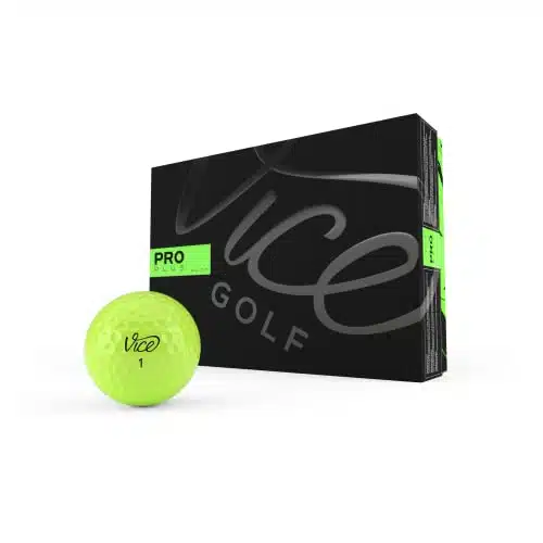 VICE Golf PRO Plus  Golf Balls  Features Piece cast Urethane, Maximum Distance, Reduced Driver Spin  More Colors NEON RED, White  Profile Designed for Advanced Golfers