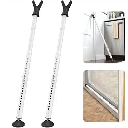 YeYeBest Sliding Door Security Bar & DoorWindow Lock Security Door Pack Stop Home Security Bar Inch Door Jam Adjustable from Inside for Apartment Bedroom Bottom of Door Heavy Duty Interior