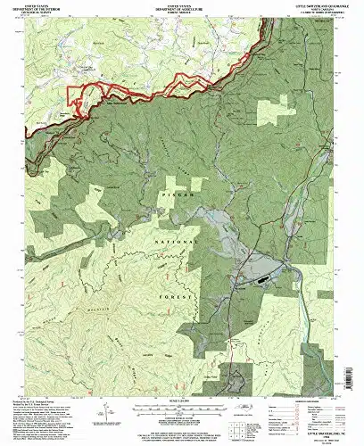 YellowMaps Little Switzerland NC topo map, Scale, X inute, Historical, , Updated , x in   Polypropylene