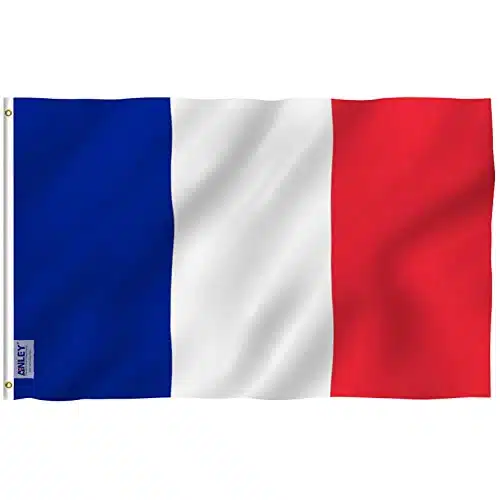 ANLEY Fly Breeze xFoot France Flag   Vivid Color and Fade Proof   Canvas Header and Double Stitched   French National Flags Polyester with Brass Grommets X Ft