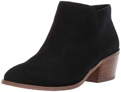 Amazon Essentials Women's Ankle Boot, Black Microsuede,