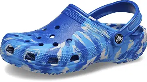 Crocs Unisex Classic Marbled Tie Dye Clog, Blue BoltMulti,  Men