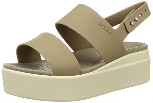 Crocs Women's Brooklyn Low Wedges, Platform Sandals, KhakiBone,