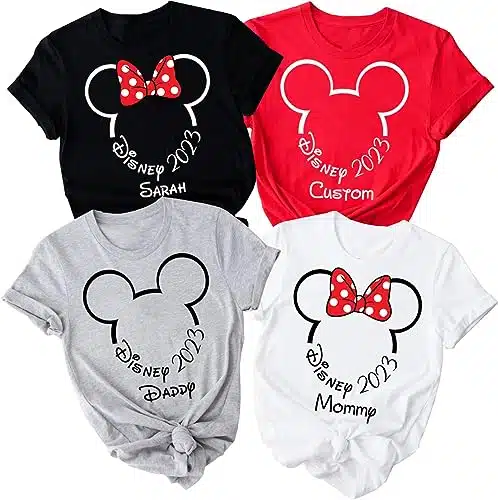 Disney Vacation Shirt, Family Trip Essentials Shirts, Disneyland Family Matching Shirts, Mickey & Minnie Mouse Personalized Outfit, Travel Custom T Shirts