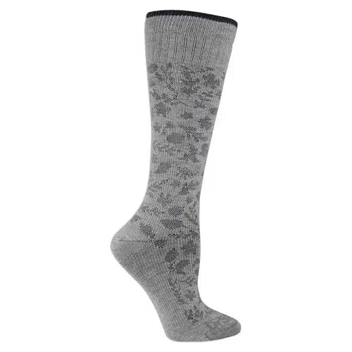 Dr. Scholl's womens Graduated Compression Knee High   & Pair Packs Casual Sock, Gray Paisley,