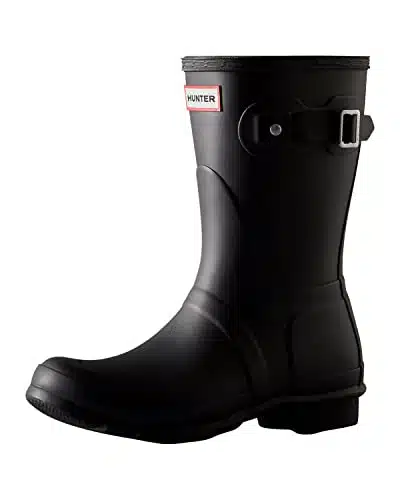 HUNTER Women's Original Short Rain Boot,Black Matte,B(M) US