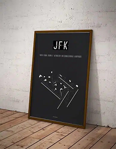 JFK New York International Airport Map Poster  xxxxodern Unframed Wall Art  Traveler Artwork Print for Gifts  Minimalist Hometown City Home Office Decor