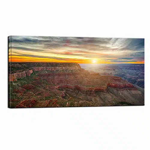 LevvArts National Park Canvas Wall Art Beautiful Sunset at Grand Canyon Arizona USA Scenery Picture Print on Canvas Modern Home Living Room Decor Art Stretched and Framed x