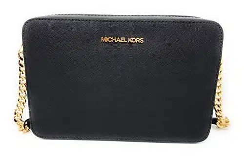 Michael Kors Jet Set Large East West Crossbody Black Saffiano