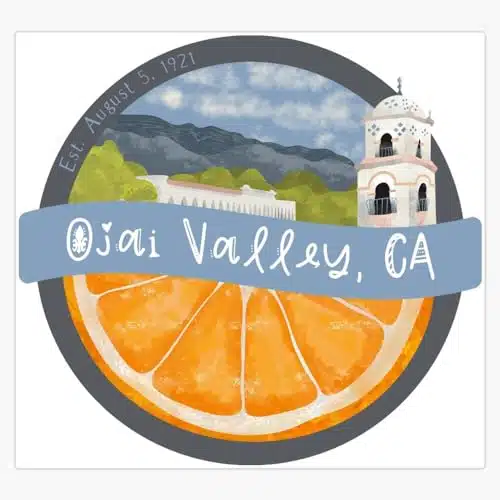 Ojai Valley, CA Hippie Badge Window Water Bottle Bumper Sticker Decal