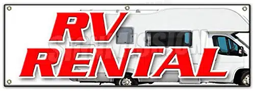 RV Rental Banner Sign New Used Rent me Motorhome financing Sale