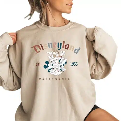 Retro Mickey And Friends Disneyland Est Sweatshirt, Family Vacation Sweatshirt, Sweatshirts For Women, Crewneck Sweater, Disneyland Sweatshirts For Women