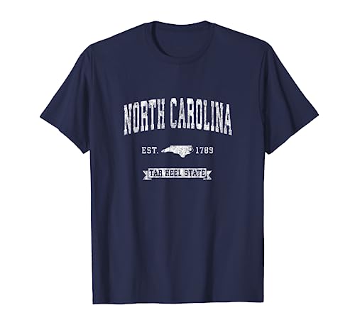 Retro North Carolina NC Vintage Athletic Sports Design Tee