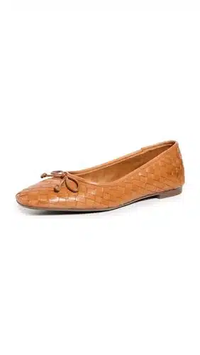 SCHUTZ Women's Arissa Ballet Flats, Miele, Tan, edium US