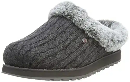 Skechers BOBS Women's Keepsakes   Ice Angel Slipper, Charcoal,  US