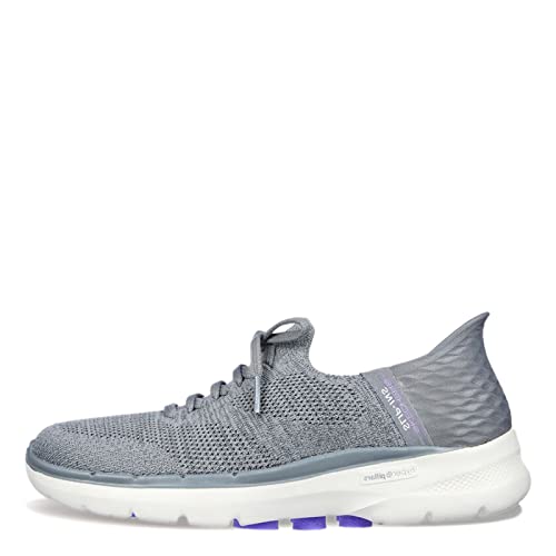 Skechers Women's Hands Free Slip Ins Go Walk Lovely Day Sneaker, GrayLavender,