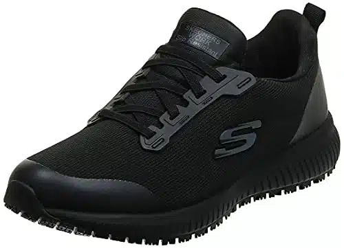 Skechers Women's Squad SR Food Service Shoe, Black,