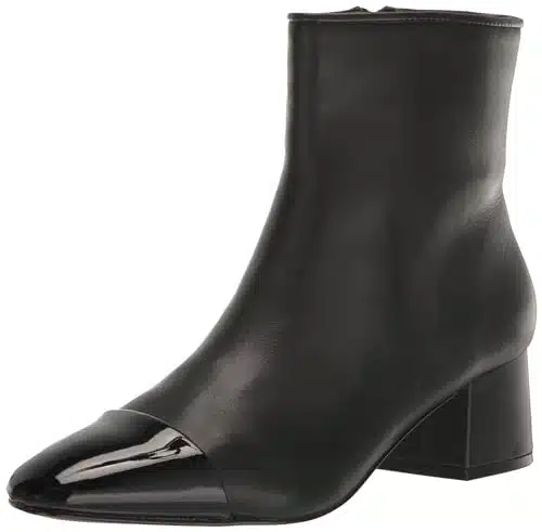 Steve Madden Women's Eiffel Ankle Boot, Black Leather,