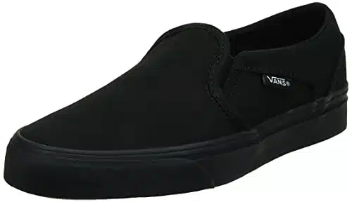 Vans Women's Asher' Slip On Trainers, Black Canvas Black Black ,