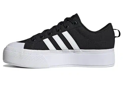 adidas Women's Bravada Platform Skate Shoe, BlackWhiteBlack,