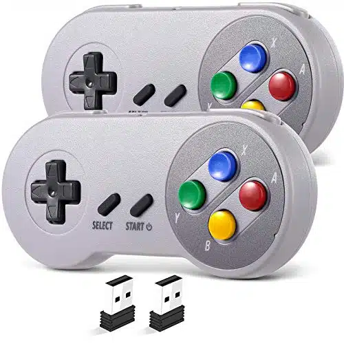 iNNEXT GHz Wireless USB SNES Controller for Super Classic Games, Retro USB PC Controller Compatible for Windows PC MAC Linux Genesis Raspberry Pi Retropie Emulator [Plug & Play] [Rechargeable]