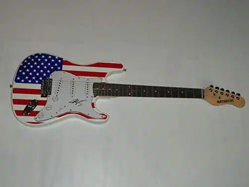 Art Alexakis Signed Usa Flag Electric Guitar Everclear Autographed Proof Coa   JSA Certified   Guitars