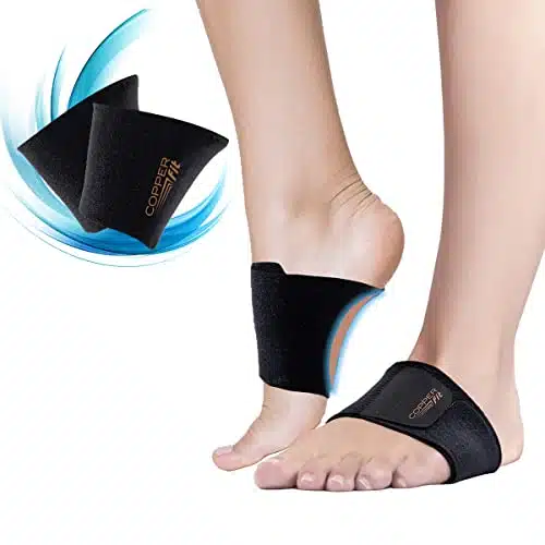 Copper Fit CFACBP Health Unisex Arch Relief Plus with Built In Orthotic Support, Black