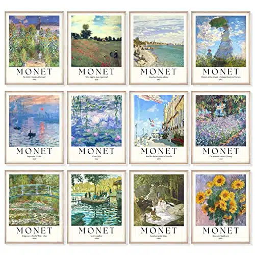 Decor Monet Poster   Monet Prints for Wall Decor, Monet Wall Art, Monet Water Lilies Artwork, Claude Famous Art Prints, Claude Classic Impressionist Pictures Monet Paintings (xUNFRAMED)