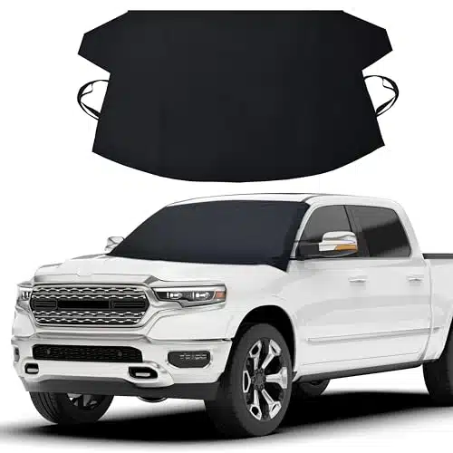 EcoNour Windshield Cover for Ice and Snow  D Oxford Fabric Windshield Cover  Water & Sag Proof Car Windshield Snow Cover  Best Fit for Pickup Trucks & Full Size SUVs, XL (x In